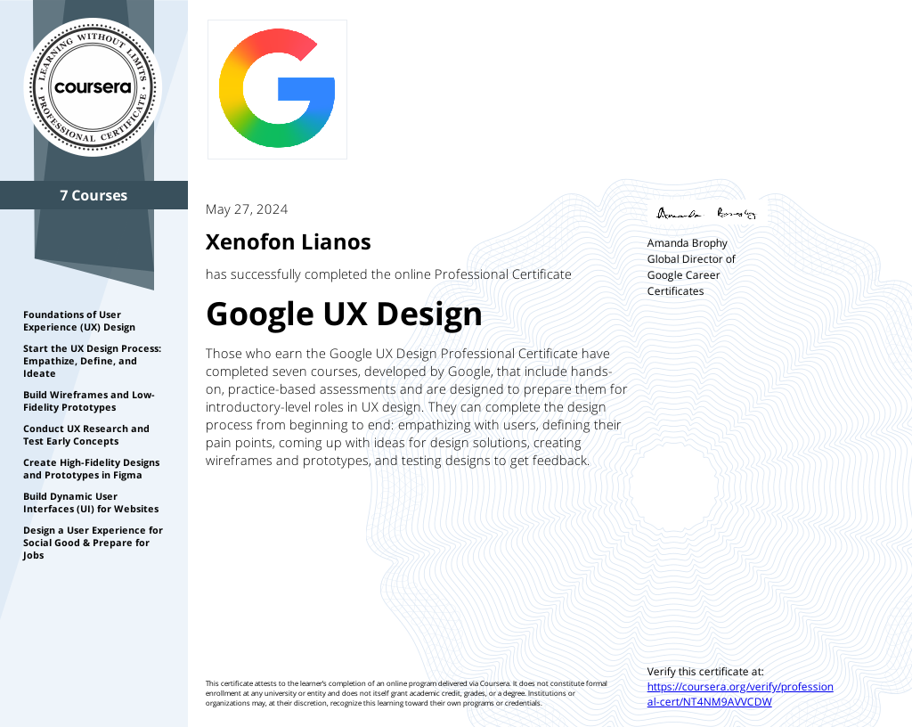 Google UX Certificate